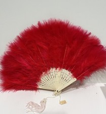 Antique Red Ostrich Feather
