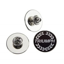 TRIUMPH WHITE CREST METAL PIN BADGE WITH 25mm LOGO