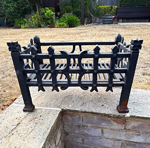 Antique cast iron fireplace - antique,