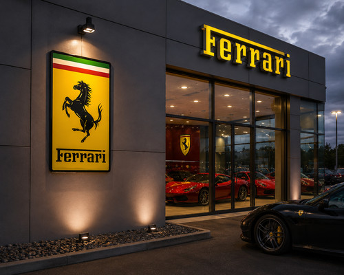 Ferrari garage dealer showroom - ferrari,