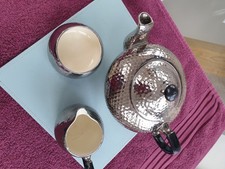 Vintage Art Deco Grimwades Royal Winton hammered silver effect 3-piece Tea Set