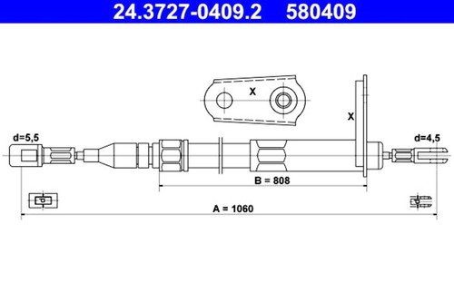 Parking brake cable ate fits - cable,