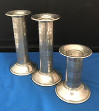 Trio of Pewter Candle Holders