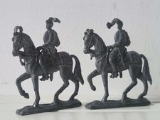 Vintage Cast Lead Knight Figures on Horseback – Lot of 2 – Medieval Style