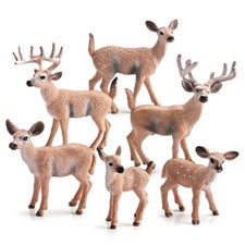 Christmas Reindeer Elk Deer Family Ornament Wild Animal Model Doll Xmas Decor