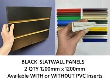 2QTY BLACK SLATWALL PANELS