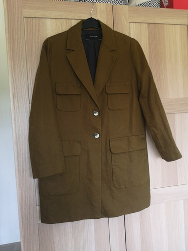Zara linen mix long jacket - mix,