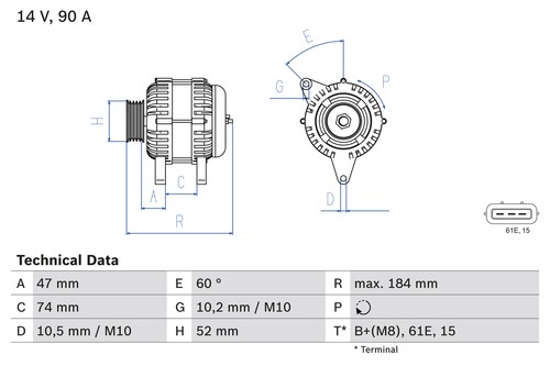 Bosch alternator bmw 1 - bmw, 1,9