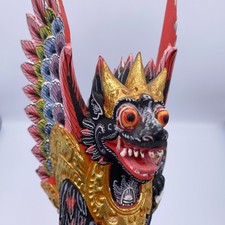 Vintage Carved Garuda Wood Statue Figurine Balinese Temple Guard Hindu Buddhist