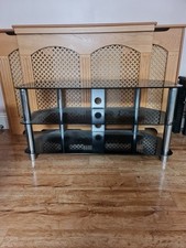 TV Table Black Gloss Glass