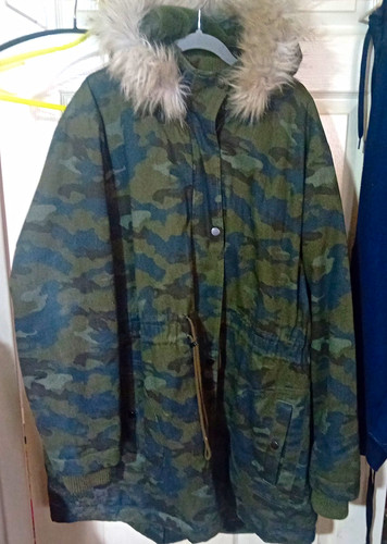 Men green camouflage parka - men’s,