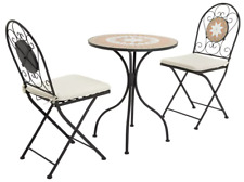 Genoa 2 Seater Metal Garden Bistro Set - Black | Outdoor Patio Table and Chairs