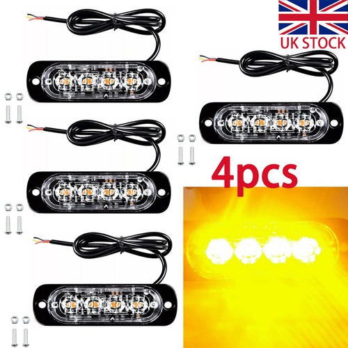 4x4 led amber recovery strobe - amber,