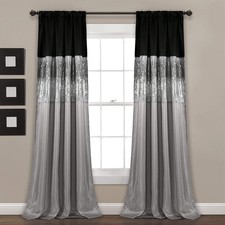 Lush Decor Night Sky Curtain Single Panel Silver and Black, 42" W x 84" L -New b