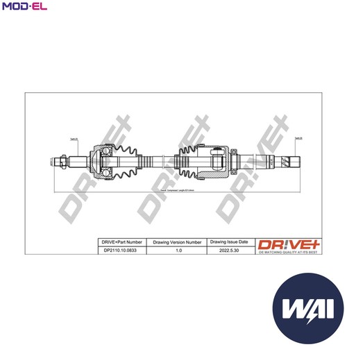 Drive shaft dp2110 - dp2110.10.0833, for