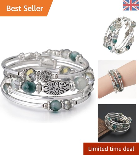 Elegant green beaded stacking - elegant,