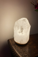 White himalayan salt lamp - salt,