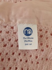 Mothercare Pink Vintage Pram Blanket Cellular Acrylic 2543169 Made GB