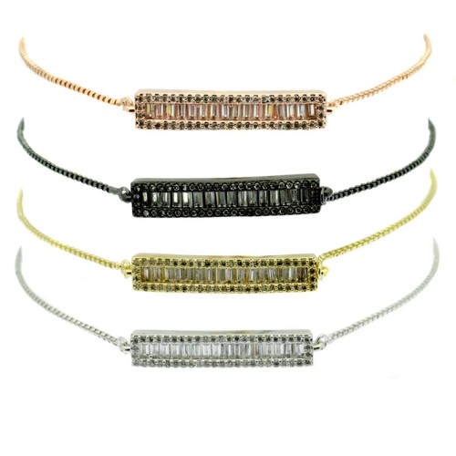 Crystal bar chain bracelet - crystal,