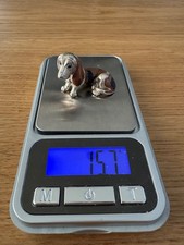 Mappin & Webb Dachshund Silver & Enamel Ornament Vintage