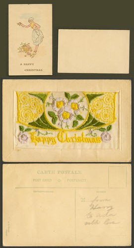 Ww1 silk embroidered old - silk,