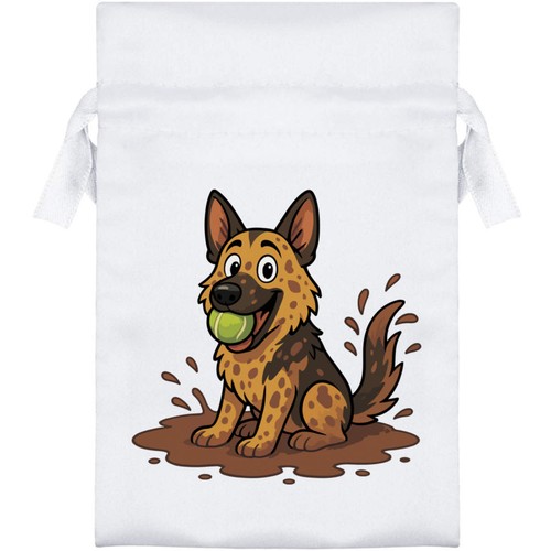 Muddy german shepherd satin - 'muddy,
