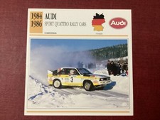 Audi Sport Quattro Rally Cars,  1984-86,  Competition Class, German Car  Card