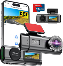 Dash Cam 4K UHD Front Dashcam with 64GB SD Card 2160P Wifi Car Camera,Smart App 