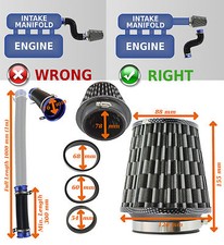 UNIVERSAL INDUCTION KIT WITH FILTER ADAPTERS CARBON/BLACK – Toyota 1