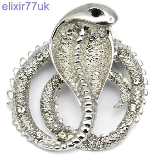 Silver cobra broach - uk,