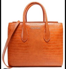 Valentino by Mario Croc-effect Orange Handbag Shoulder Bag