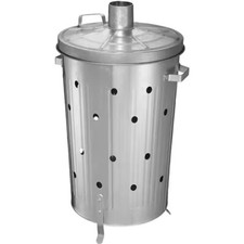90l galvinised incinerator bin - galvinised,
