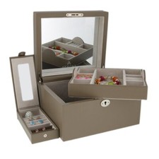 Large Size Mink Bonded Leather Jewellery Box by Aevitas