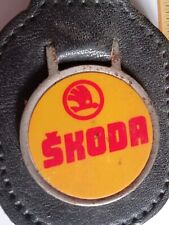 VINTAGE Keyring Leather Look Black Cars Motor Vehicles SKODA Motoring Driving 