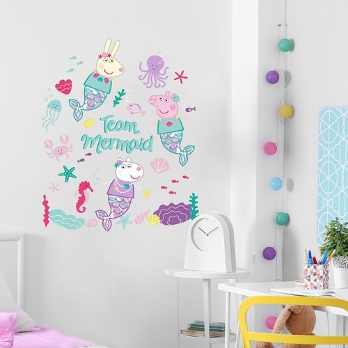 Team mermaid peppa - team, wall
