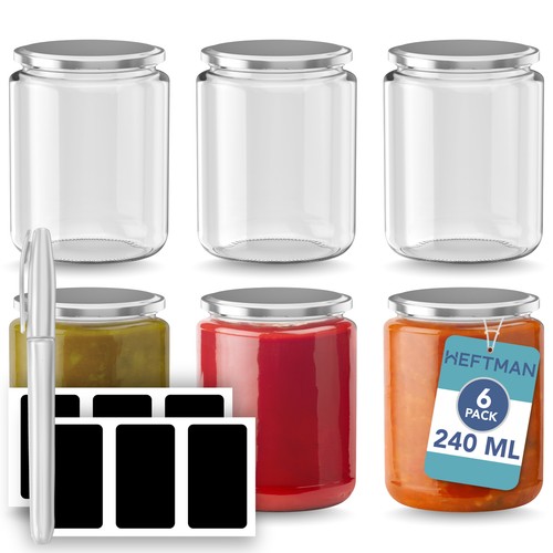 Heftman glass jars silver lid - glass,
