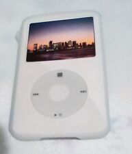 White/Clear Silicone Skin Case for Apple iPod Video 30GB. Belt & Lanyard loop