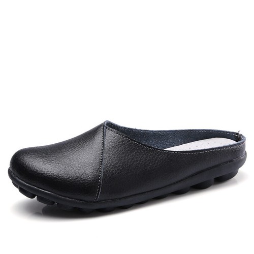 Women leather flats backless - women's,