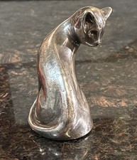 Sterling Weighted Cat Figurine