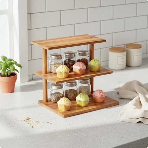 Tier wooden shelf - 3-tier,