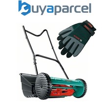 Bosch AHM 38G Manual Hand Push Garden Lawn Mower Grass Cutter AHM38G & Gloves