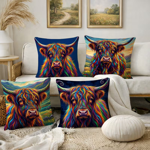 Highland cow bright vibrant - 4,