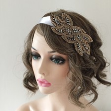 Beaded Crystal Flapper Headband 1920s Gatsby Party Fascinator Wedding Bridesmaid