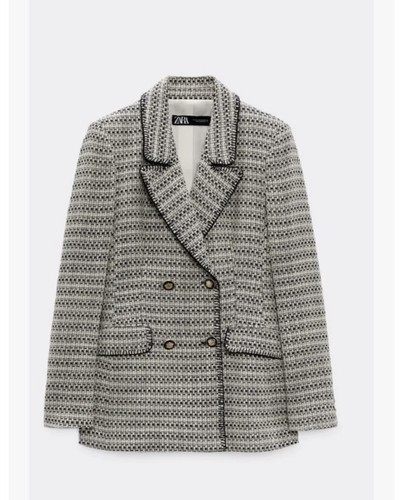 Zara textured blazer with - zara,