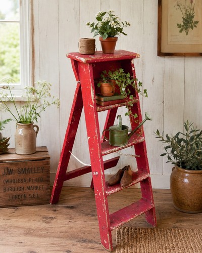 Vintage wooden display ladder - display,