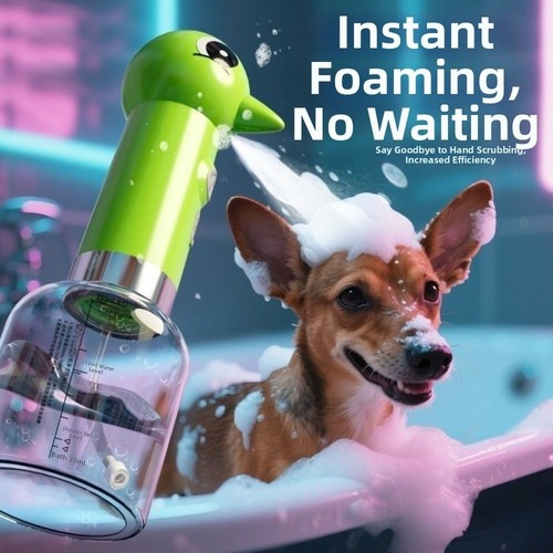 Cartoon pet bathing - bathing, foaming