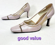 Magrit Court Shoes UK Size 4.5 Metallic Pale Pink Leather  Heels