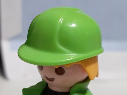Playmobil green helmet - helmet, worker
