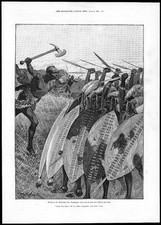 1892 FINE ART Antique Print - Nada The Lily Henry Rider Haggard Warriors (165)