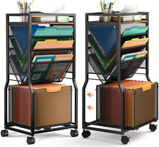 8-Tier Rolling File Cart with